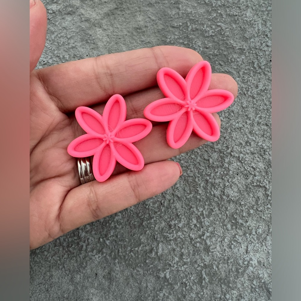 Coral Flower Earrings 3D designed & printed